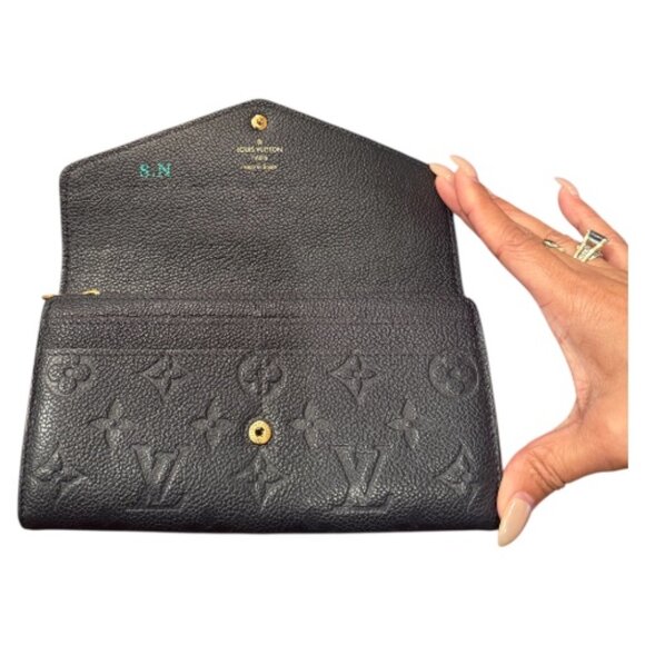 Louis Vuitton Navy Monogram Empreinte Long Wallet | Box + Chain - Picture 4 of 6